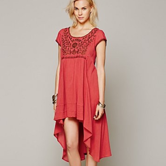 Embroidered High Low Dress